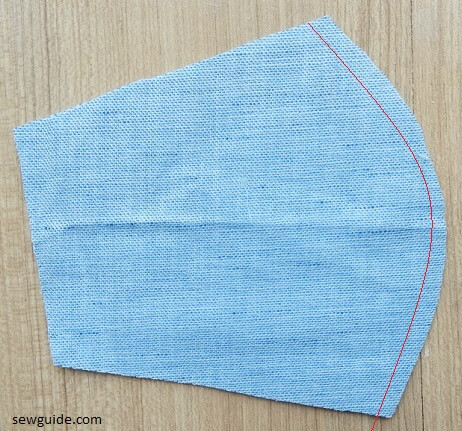 sew the two outer fabric pieves along the curved edge