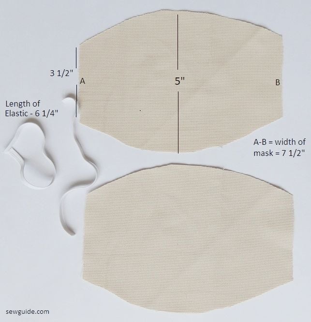 cut out 7 1/2 inch and 5 inch long fabric - cut 2