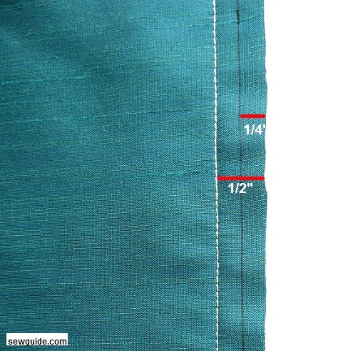 sew seam with 1/2 inch seam allowance