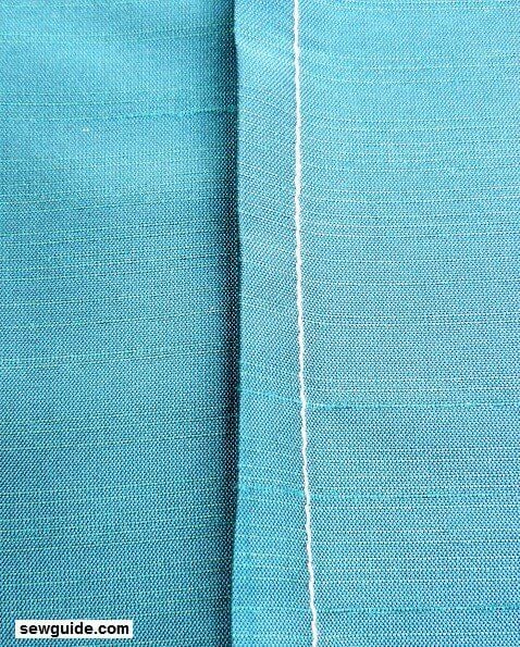 fold and cuver the seam allowance over the small one for flat fell seam sewing
