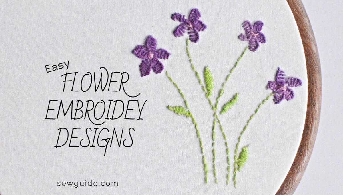 simple to do floral embroidery designs for clothes, accessories and home decor