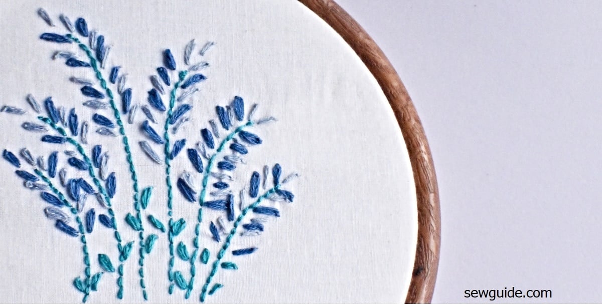floral embroidery design with lazy daisy stitch