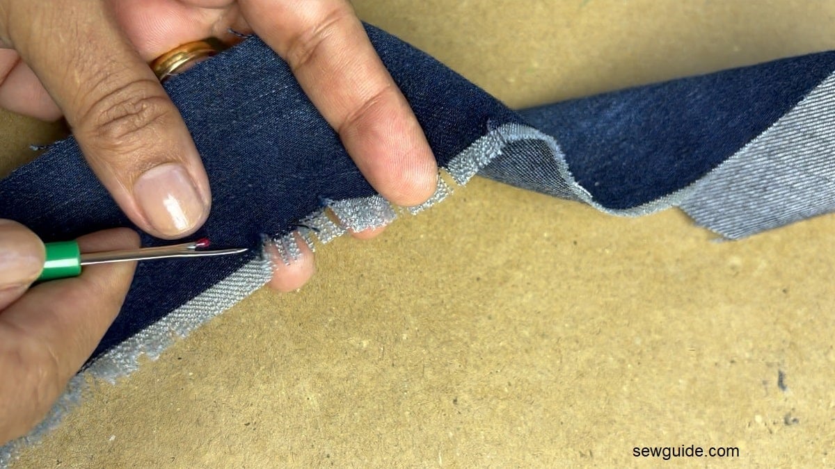 fabric strip frayed at the edges