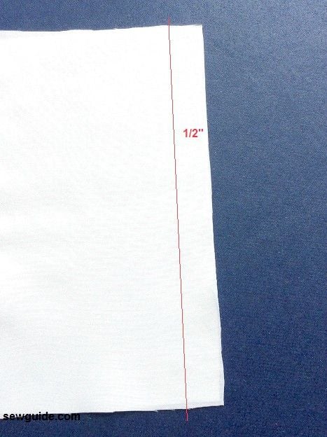 Mark a 1/2 inch seam allowance