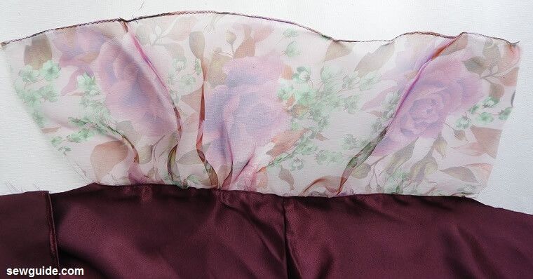 top stitch the frill on the top's sleeve edge