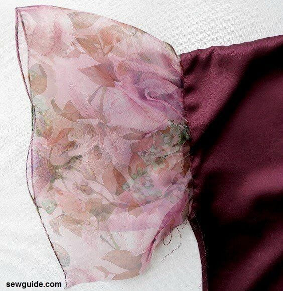 The frilled portion of the sleeve is ready