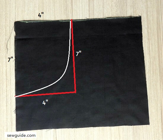 Mark pockets on the two pieces - curved lines of the pockets