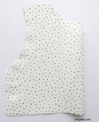 Cut out the front bodice on the folded fabric