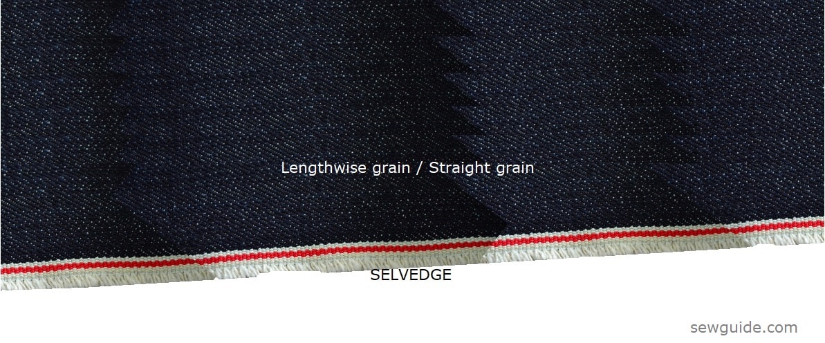 straight grain of a fabric -