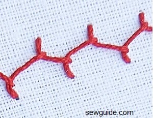 hand embroidery stitch 15 open cretan stitch