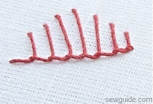 hand embroidery stitch -button hole Long and short stitch