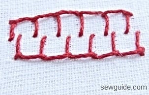 hand embroidery stitch -buttonhole 5 blanket stitches