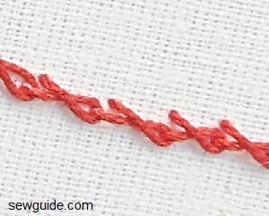 hand embroidery stitch - twisted chain stitch hand embroidery stitches