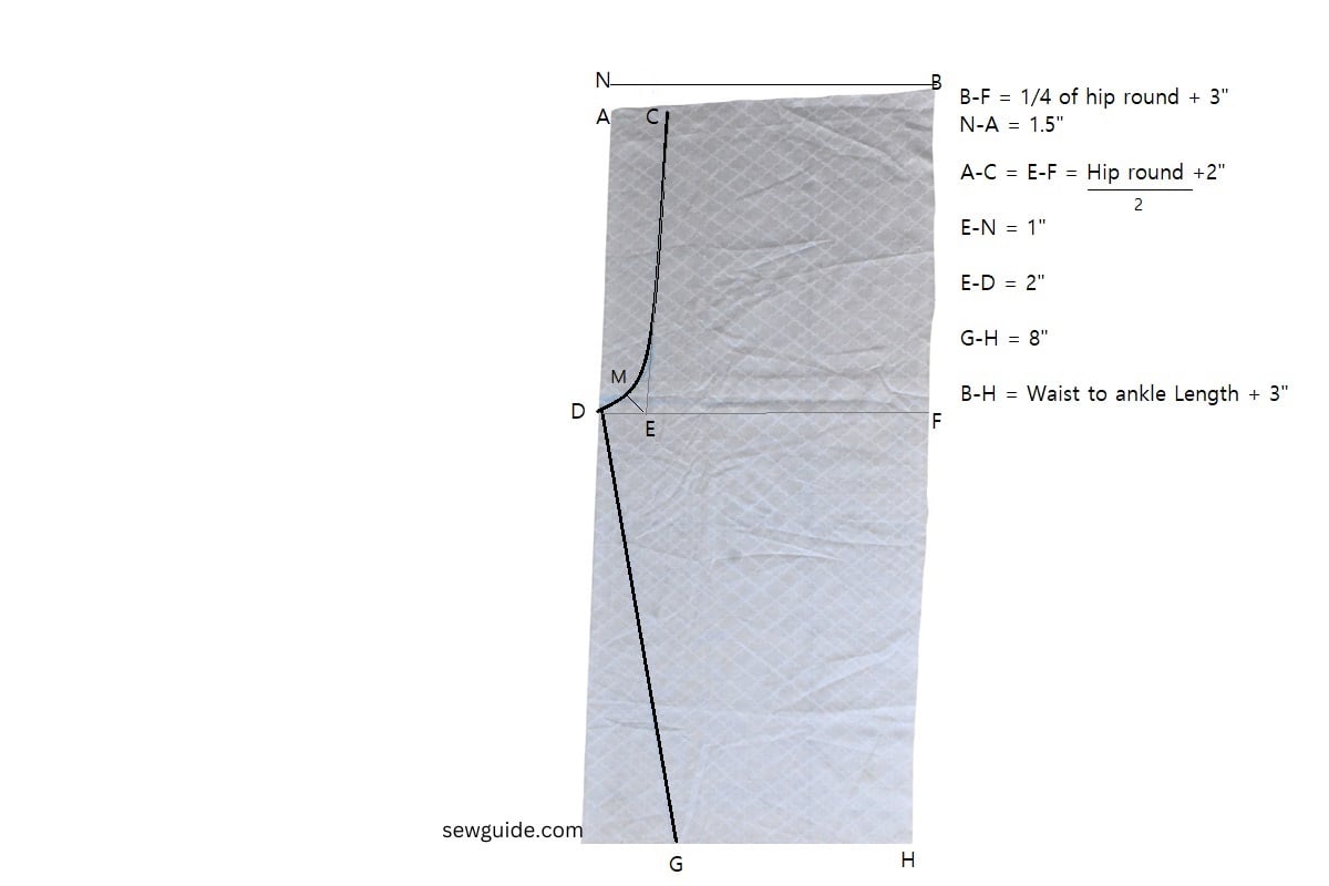 front pattern for the harem pants