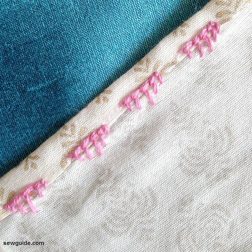 blanket stitches used as hemming stitches
