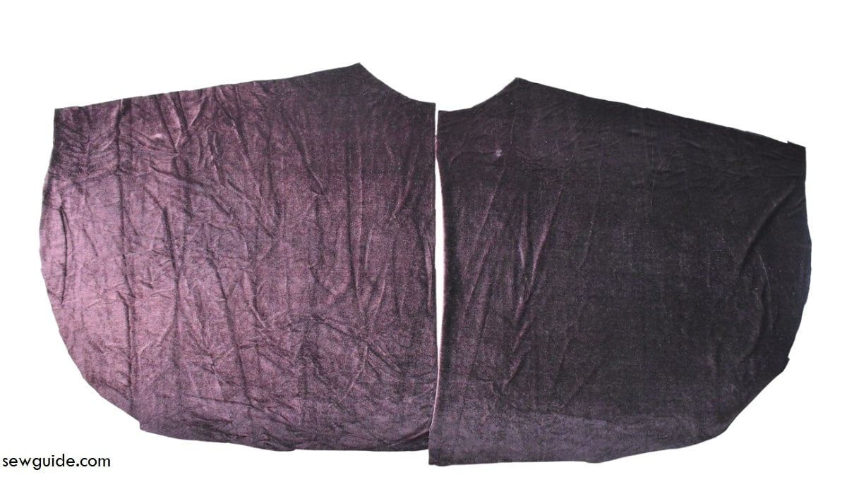 hooded cape front pattern should be cut into two