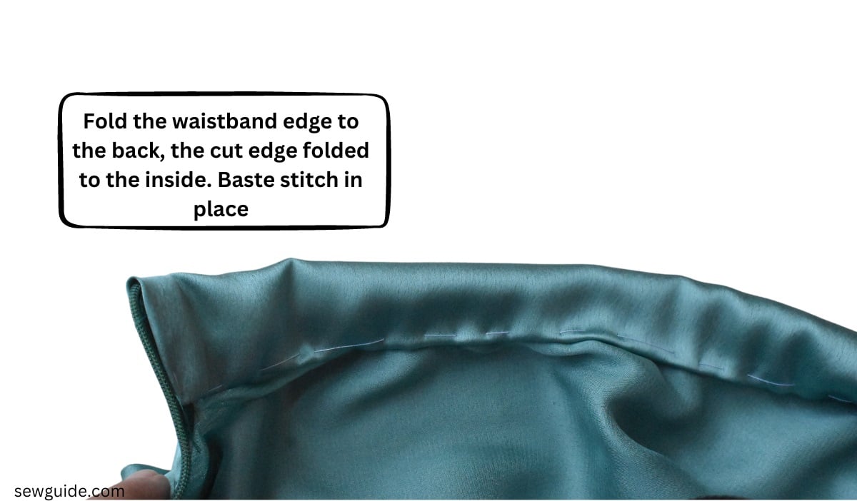 fold waistband edge to the back