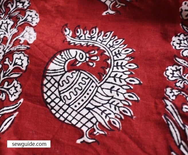 mor or peacock fabric motif