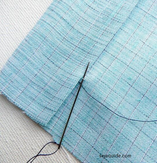 Whip stitches made on the hem