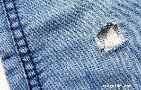 fix hole in jeans with fabric