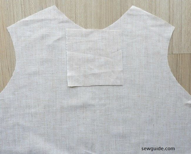 cut facing to sew the opening of the