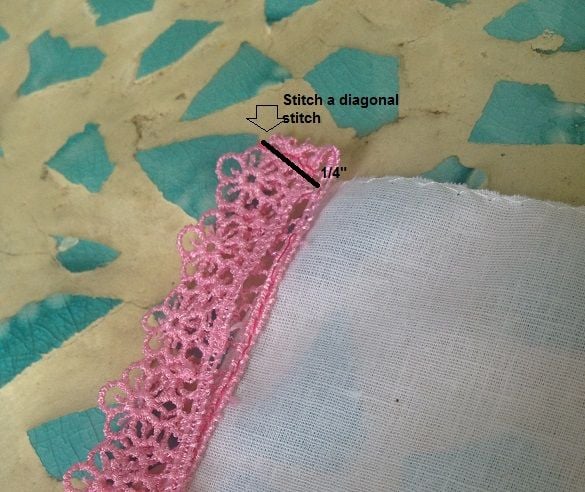 lace edge handkerchief with embroidery