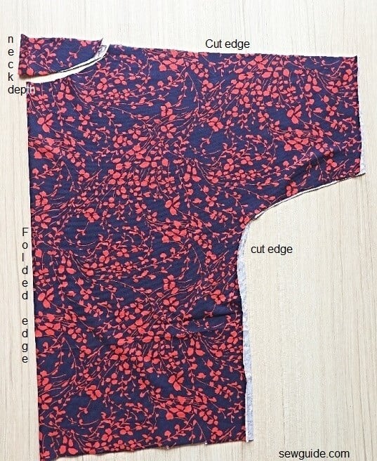 Cut out the neckline 