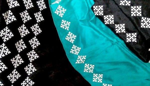 kutch work done on a sari