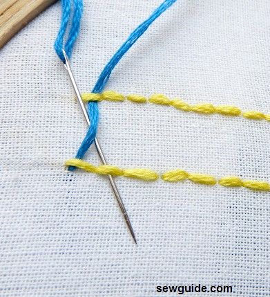 weave through the back stitches with another thread
