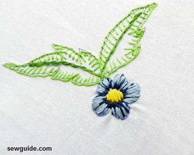 leaf stitch embroidery