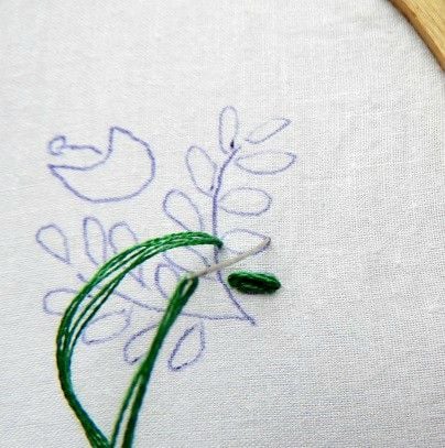 leaf embroidery