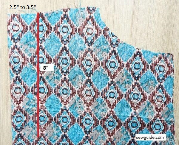 fold 2.5 to 3 inch and stitch for 8 inches from the top