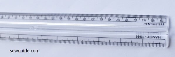 Plastic scale for measuring 
