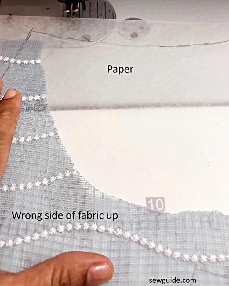 keep neckline edge on paper