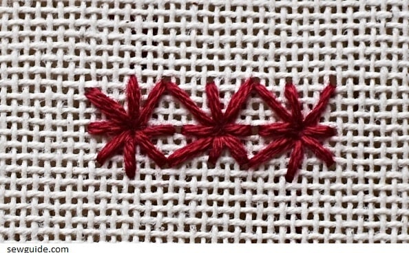 star stitch in needle point embroidery