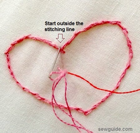 make outline for the design for needle painting