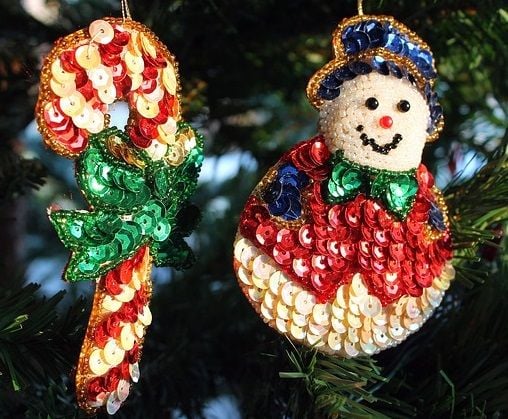 hand made ornament decorated with sequins