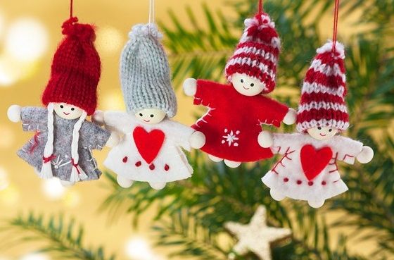 make small dolls and hang as ornaments