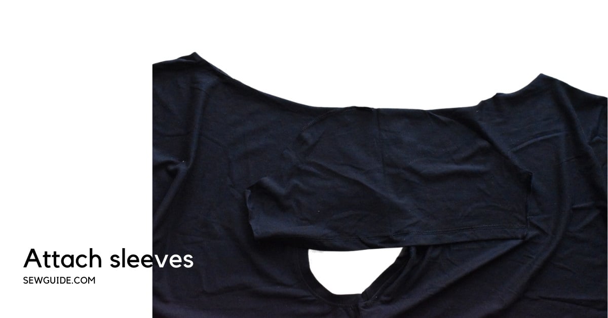 Sleeves are stitched back on the t-shirt.