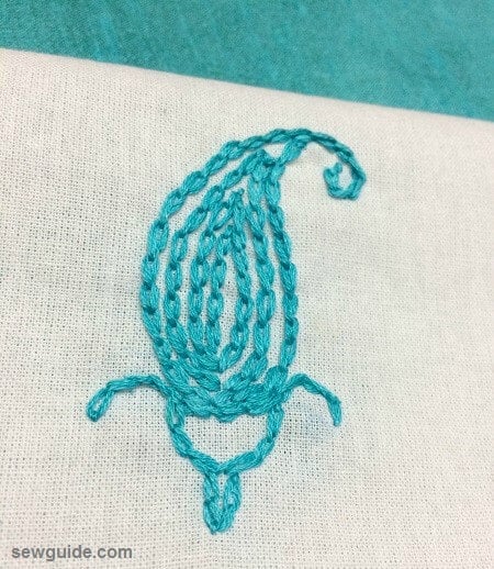 paisley pattern -chain stitch