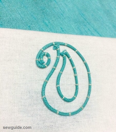 paisley shape - couching