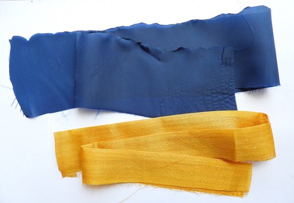 Cut out fabric strips for making the pansy flower