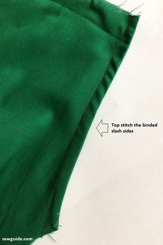 top stitch the binded slash sides