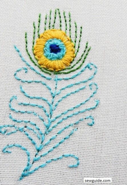 peacock feather embroidery