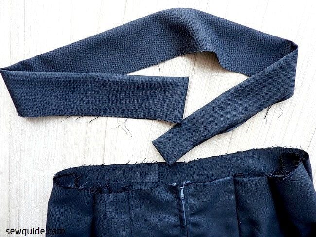 waistband of the skirt