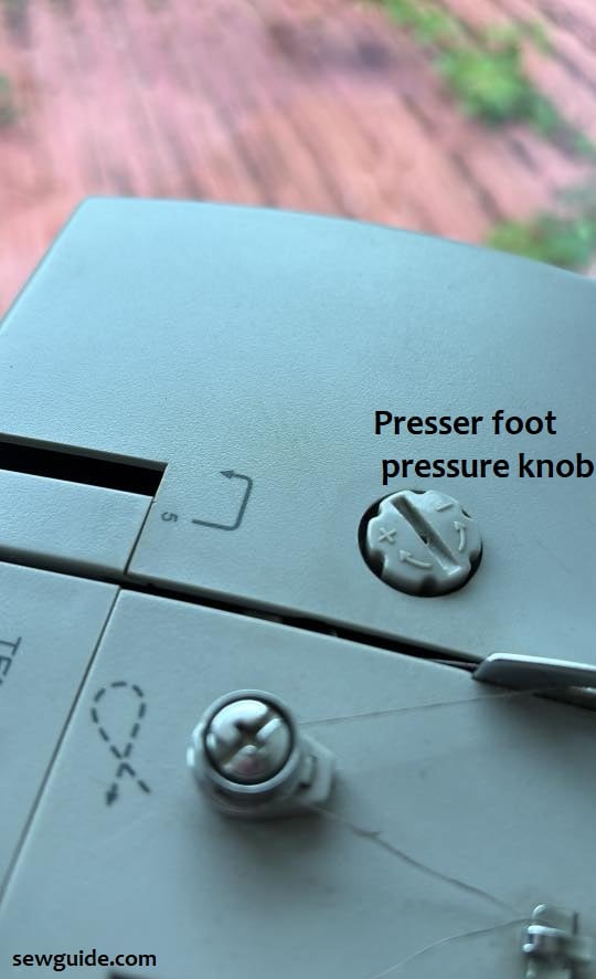 presser foot pressure knob