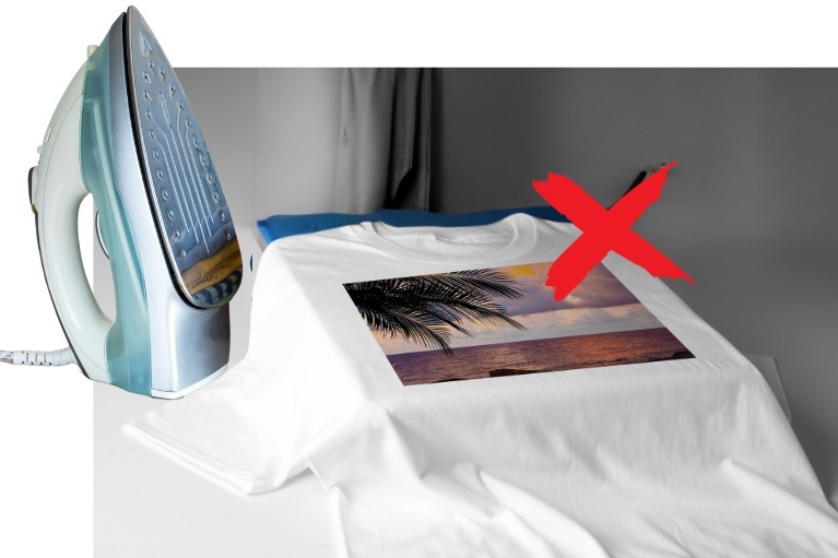 t shirt printed and ironing directly on it