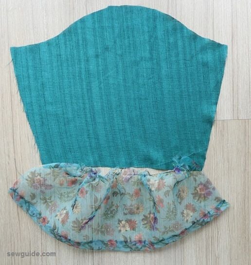 gather the sleeve cuff with basting stitches