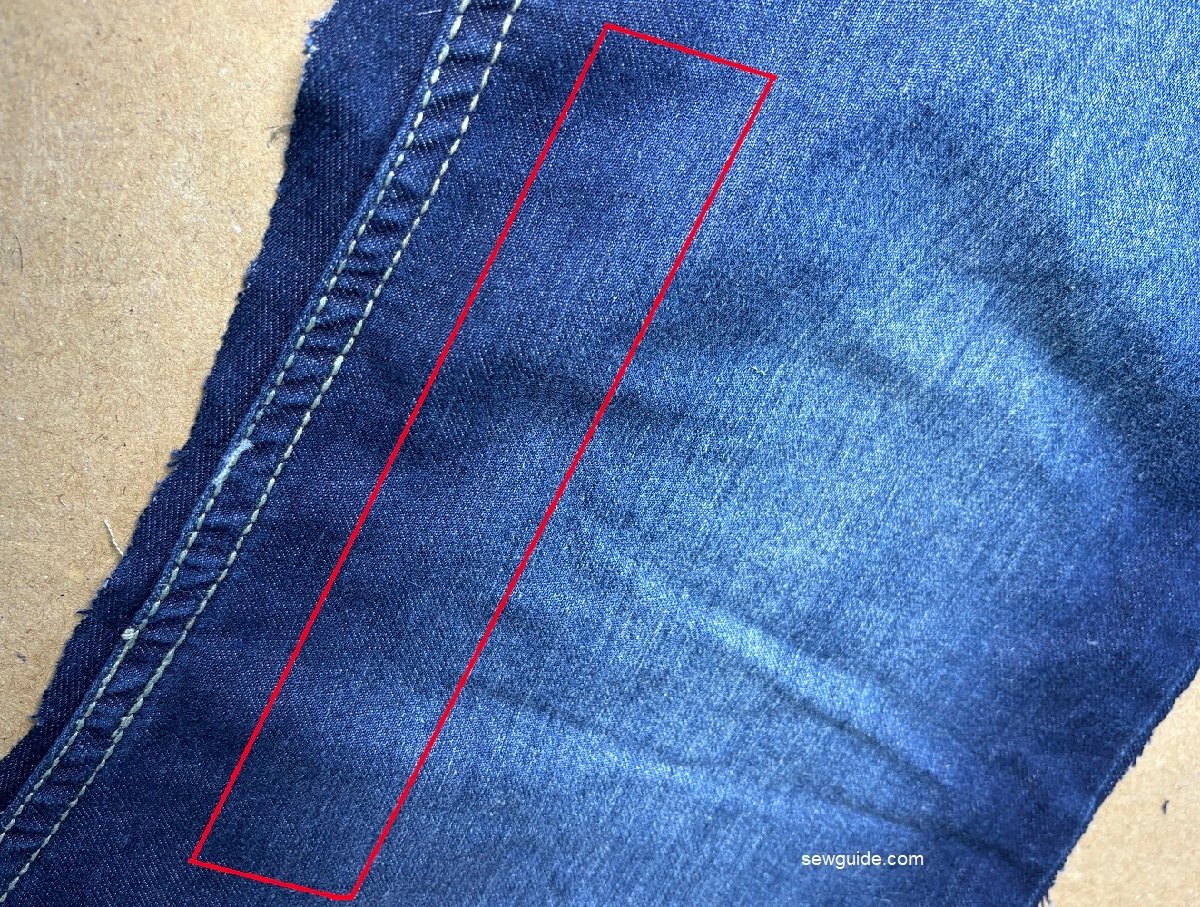 fabric piece cut along the length