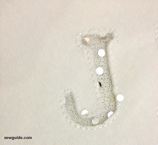embroider letter with reverse applique